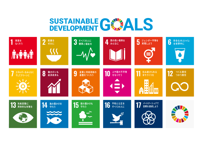 SDGsロゴマークと17の目標のアイコン